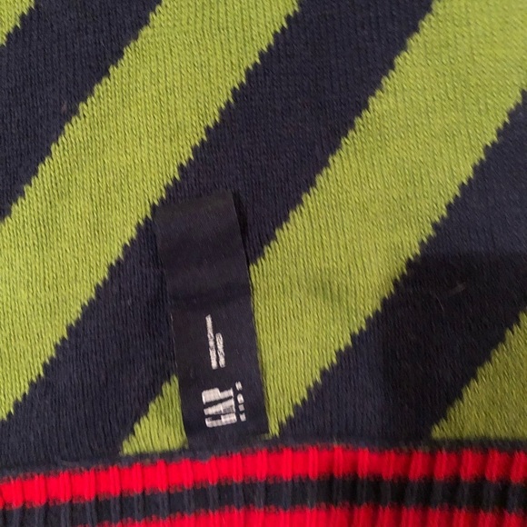 Gap unisex green & blue stripe scarf NWOT - Picture 4 of 4